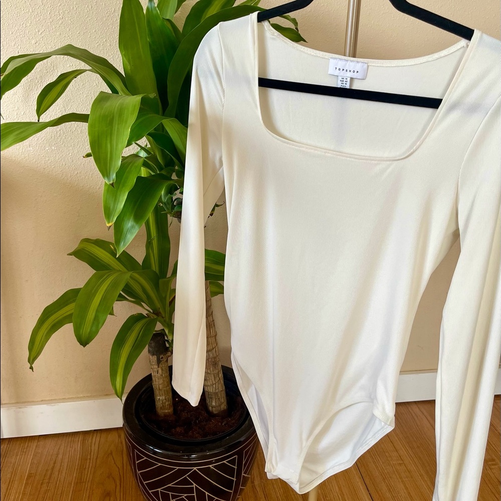 White Topshop bodysuit